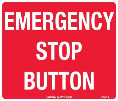 Self Adhesive Emergency Stop Button | Industrial Plant | Uniform Safety Signs
