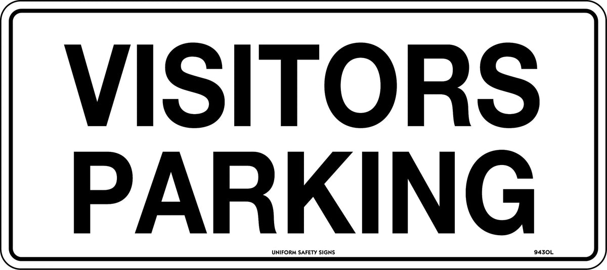 Poly Visitors Parking Sign | Commercial Site Entry | Uniform Safety Signs