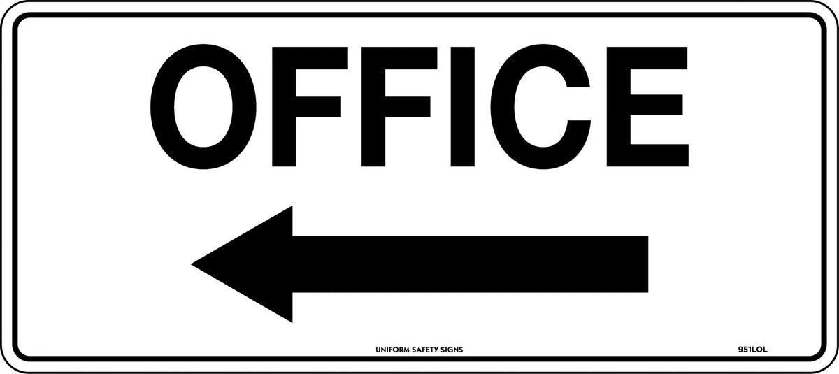 Metal Office Left Arrow Sign | Corporate & Industrial Sites | Uniform Safety Signs