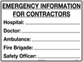 Corflute Emergency Information Sign | Contractor Sites | Uniform Safety Signs