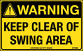 Self Adhesive Swing Area Warning | Machinery Zones | Uniform Safety Signs
