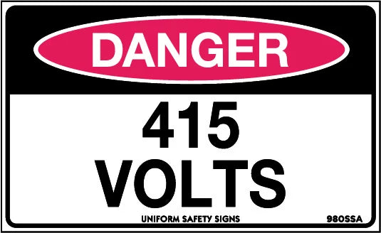 415 Volts Danger Sign | Electrical Switchboards | Uniform Safety Signs