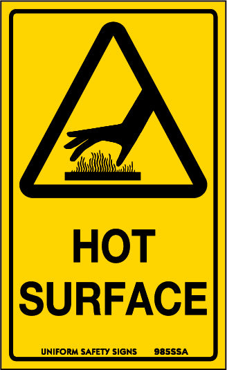 300x225mm Metal Hot Surface Warning Sign