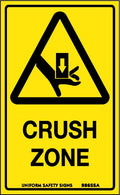 Self Adhesive Warning Crush Zone | Machinery Safety | Uniform Safety Signs