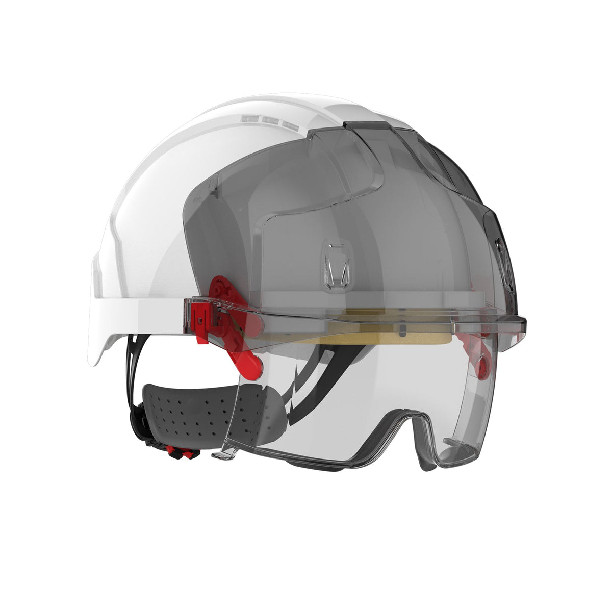 Evo Vista Lens Non Vented White Smoke Helmet Wheel Ratchet Clear Lens