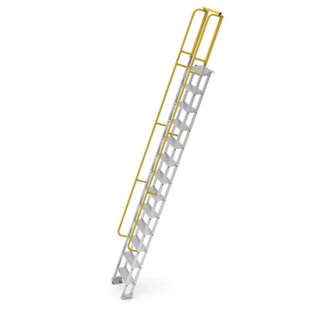 3.9m Mezzanine Ladder | Industrial Warehouse Access | Star Aluminium, view 3
