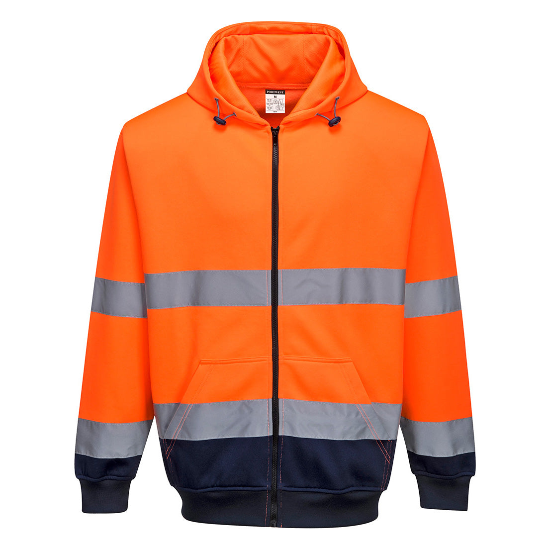 Hi-Vis Contrast Zipped Hoodie - view 1