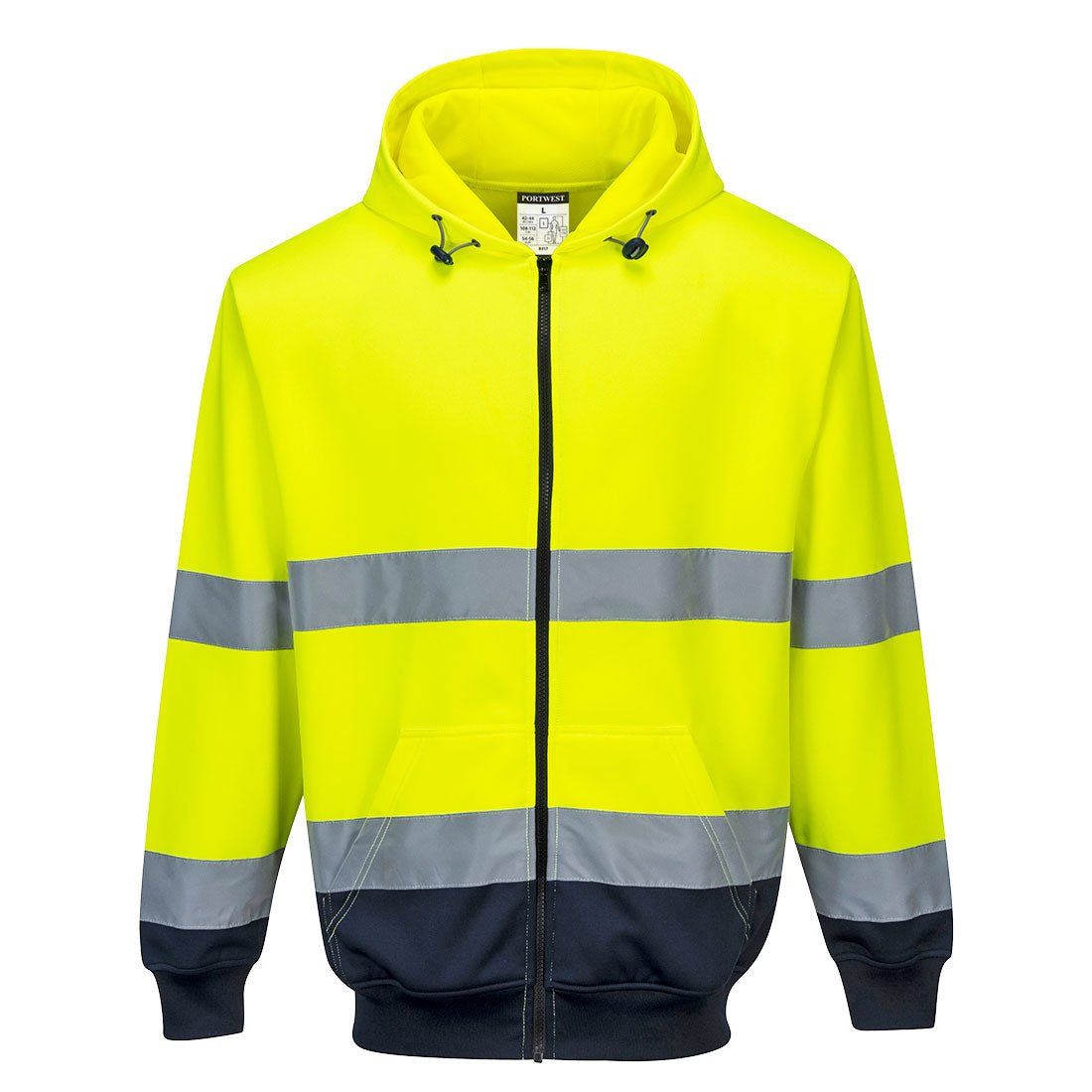 Hi-Vis Contrast Zipped Hoodie - view 3