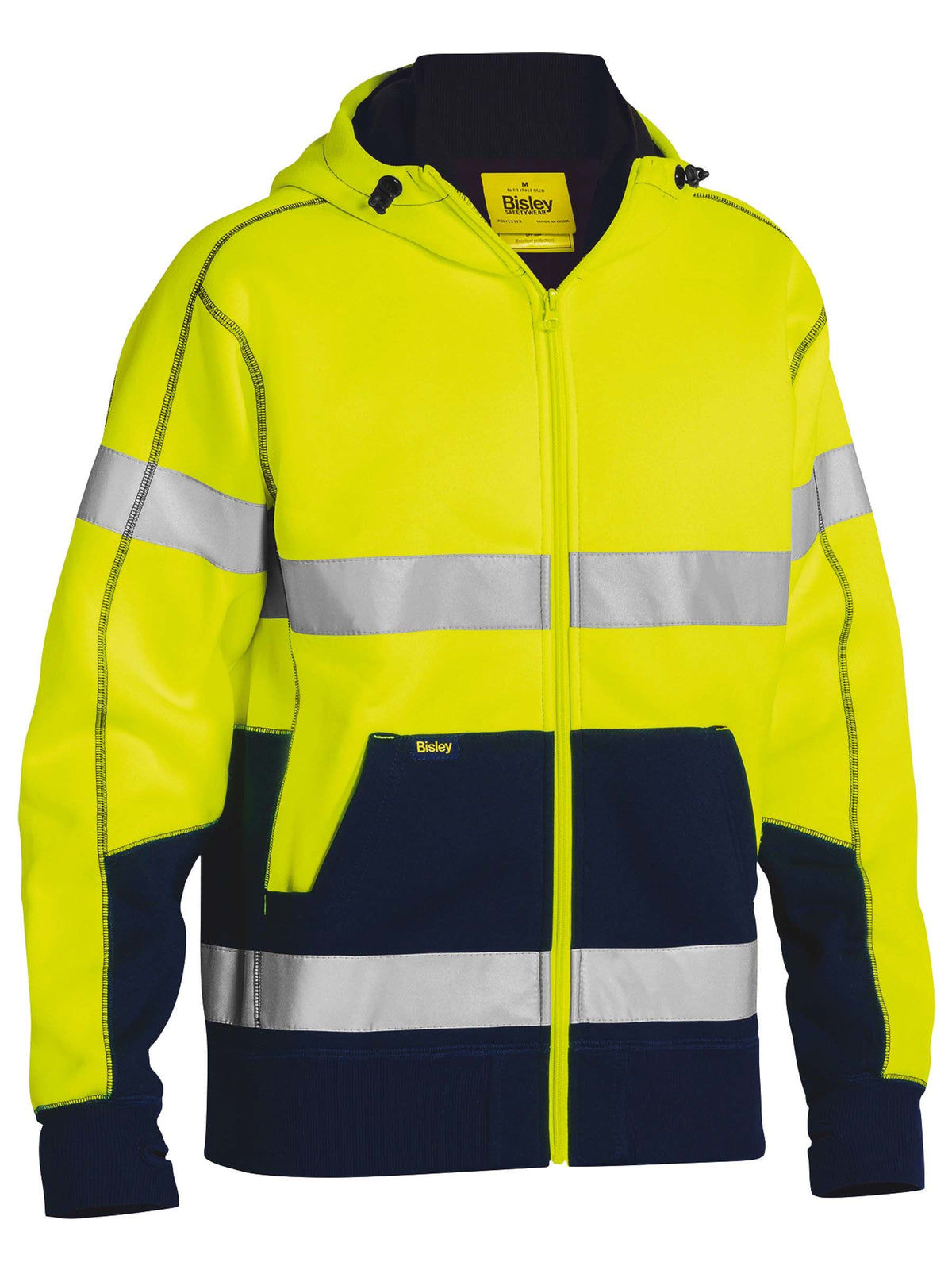 Hi Vis Zip Fleece Hoodie with Sherpa Lining - view 1