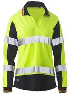 Women's Taped Two Tone Hi Vis V-Neck Polo - view 1