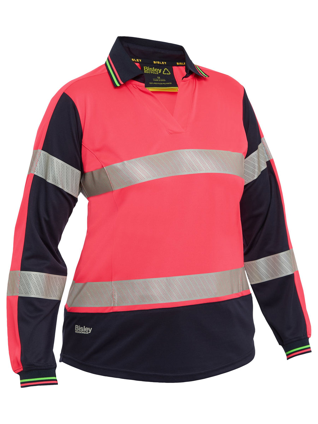 Women's Taped Two Tone Hi Vis V-Neck Polo - view 3