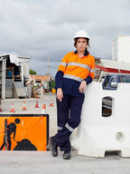 Women's Taped Hi Vis Cool Lightweight Drill Shirt - view 2