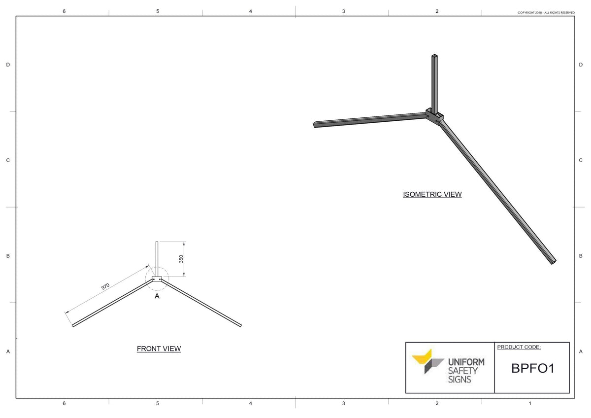 Folding Bi-Pod Legs | Temporary Site Signage | Uniform Safety Signs, view 2