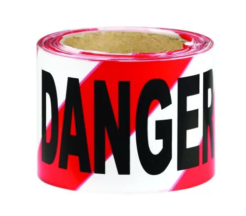 75mm Red/White Danger Barrier Tape | Site Exclusion | Uniform Safety Signs