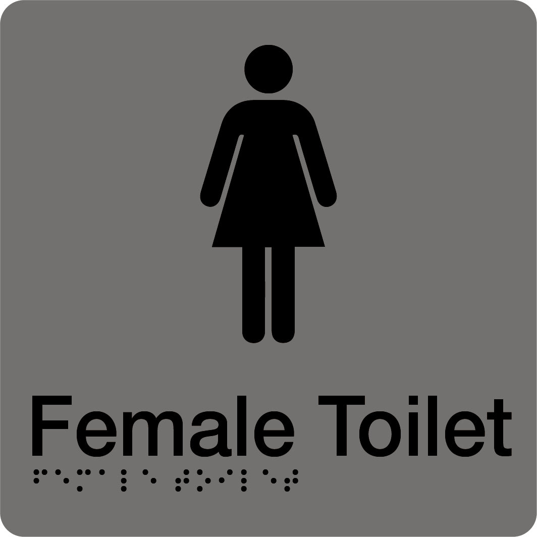 180x180mm Braille Female Toilet Sign | Public Facilities | Uniform Safety Signs, view 2