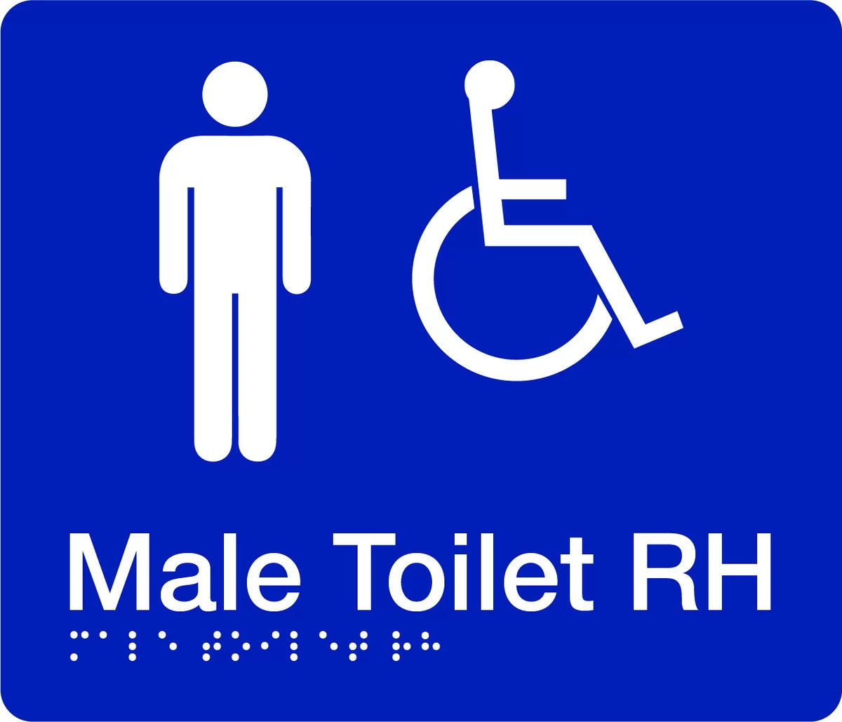 180x210mm Male Accessible Toilet Sign | Commercial Amenities | Uniform Safety Signs