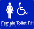 180x210mm Braille Female Toilet Sign | Commercial | Uniform Safety Signs