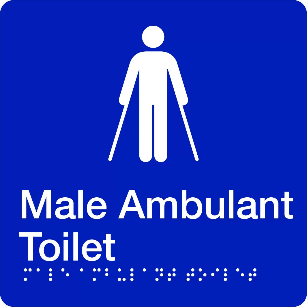180x180mm Male Ambulant Toilet Sign | Commercial Amenities | Uniform Safety Signs