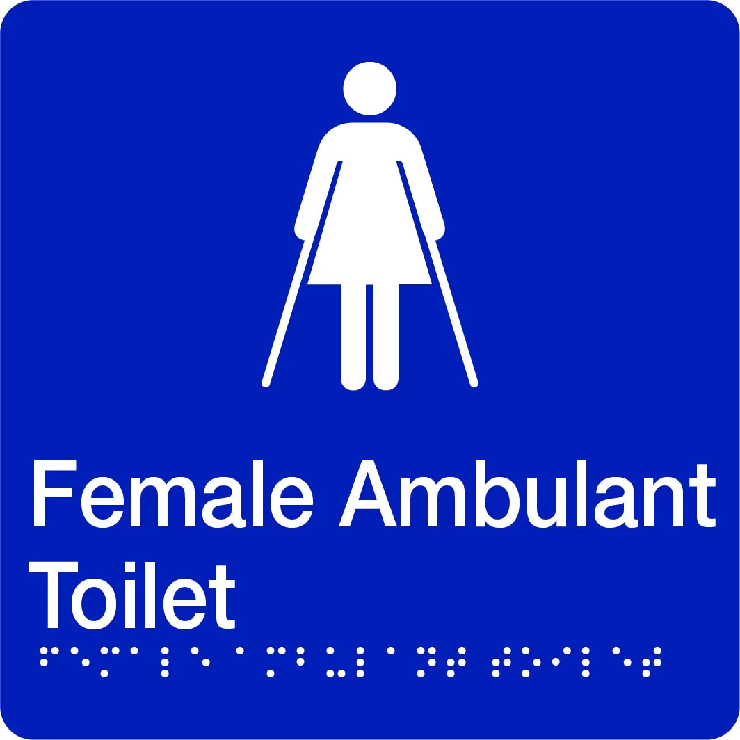 180x180mm Female Ambulant Toilet Sign | Commercial | Uniform Safety Signs