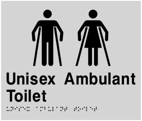 180x210mm Unisex Ambulant Toilet Sign | Public Facilities | Uniform Safety Signs, view 2