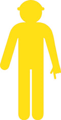 1500x760mm Cutout Safety Worker | Construction Sites | Uniform Safety Signs