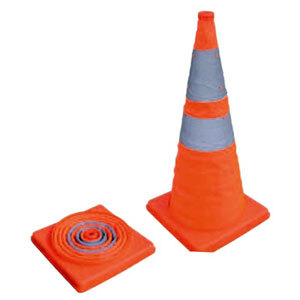Collapsible Traffic Cone 450mm | Orange, Folds Flat