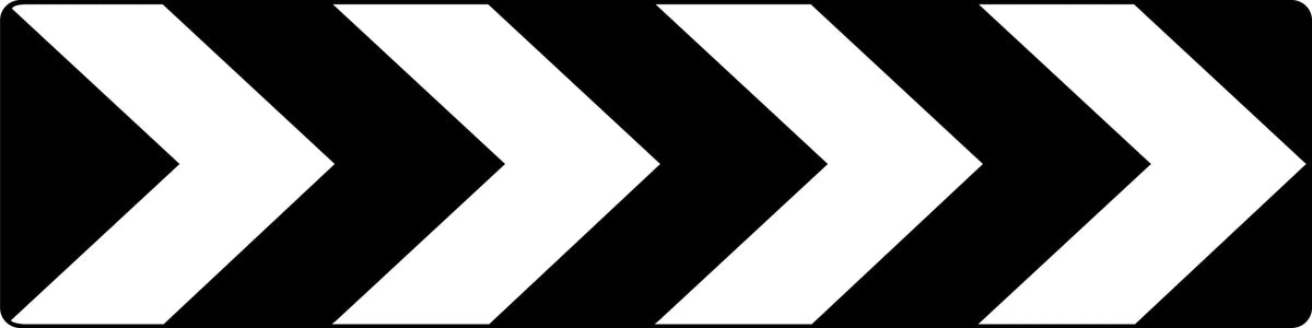 3200x800mm Class 1 Uni Directional Chevron Sign | Uniform Safety Signs