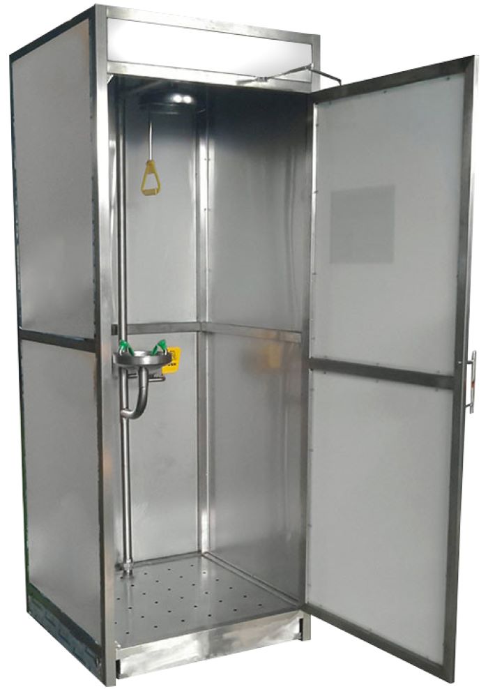 Enclosed Stainless Steel Decontamination Shower and Eye Wash Booth - view 2