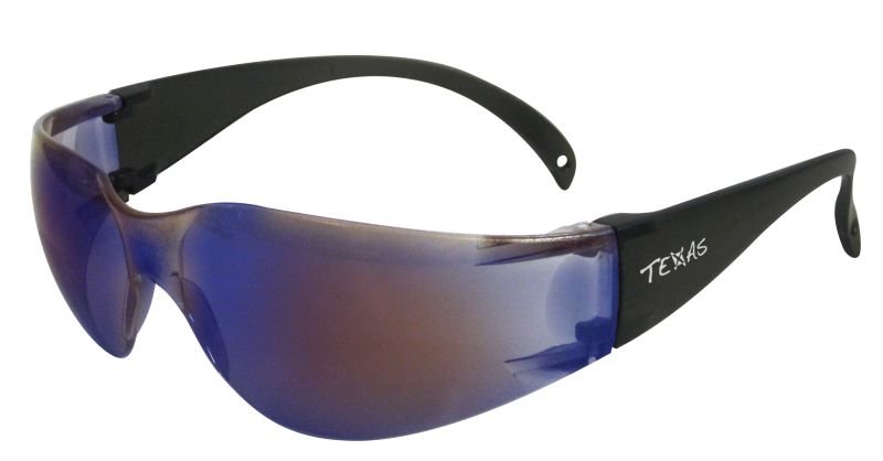 Texas Safety Glasses with Anti-Fog Blue Mirror Lens