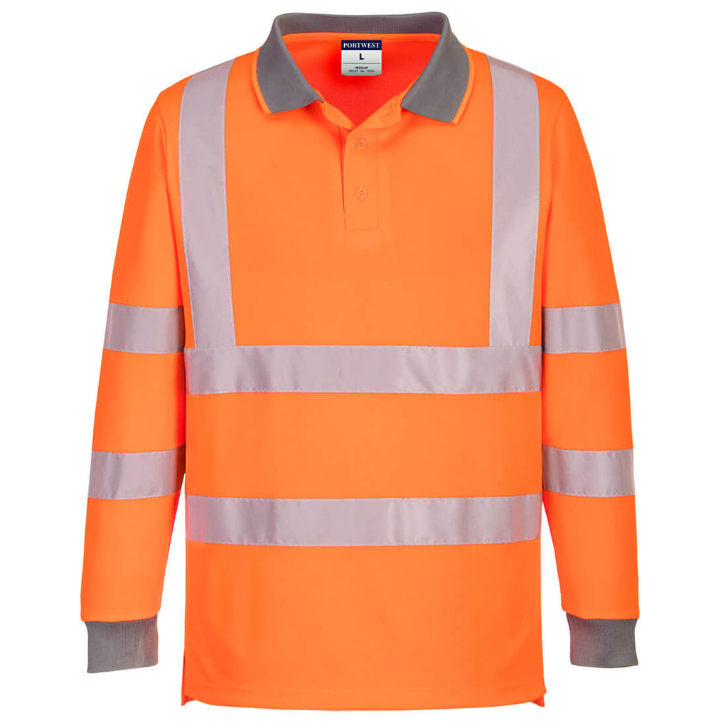 Eco Hi-Vis Long Sleeve Polo Shirt 6 Pack - view 1