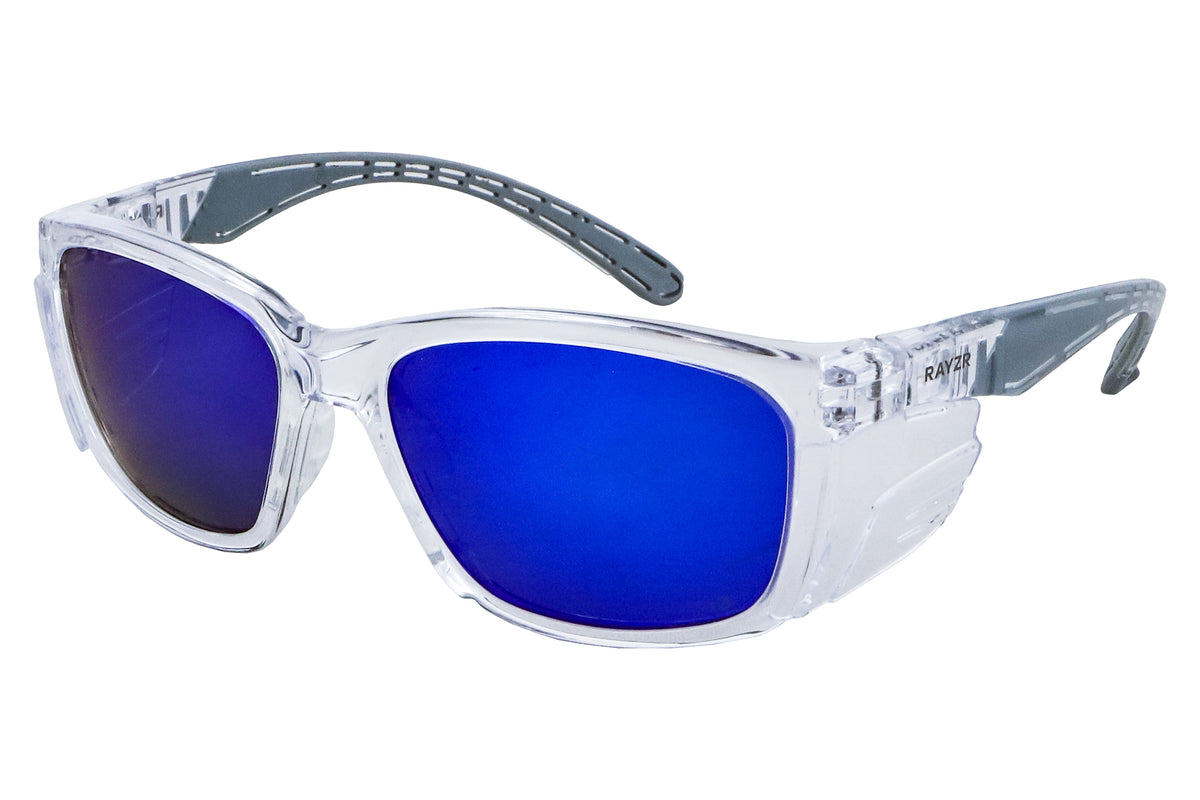 Safety Glasses - Matte Black Frame - Red Mirror Polarised - view 2