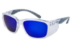 Matte Black Safety Glasses with Smoke Polarised Lenses - view 2