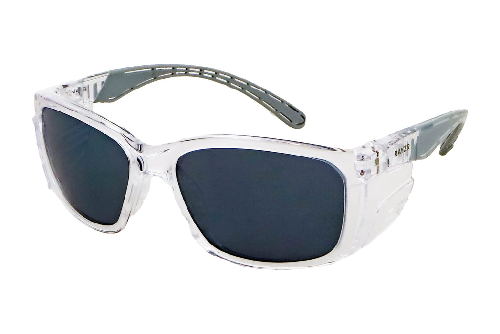 Safety Glasses - Clear Frame - Smoke Lens - view 1