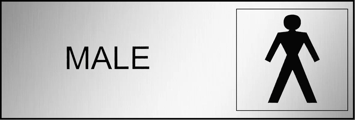 300x100mm Engraved Traffolite | Male Facility Signage | Uniform Safety Signs