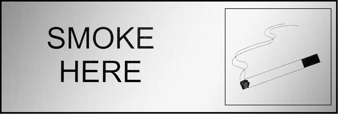300x100mm Smoke Here Sign | Commercial Facilities | Uniform Safety Signs