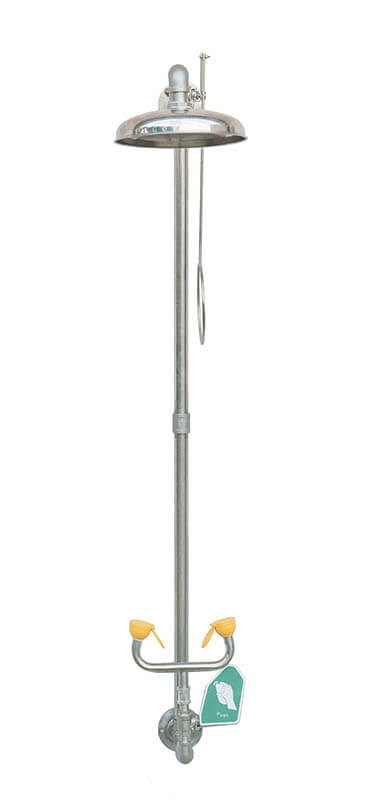 Wall-mounted emergency shower and eye wash unit - view 2