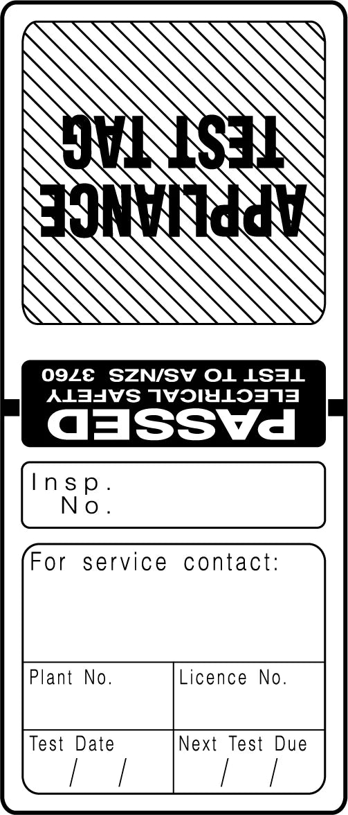 12 Monthly Black Electrical Test Tags | Site Maintenance | Uniform Safety Signs