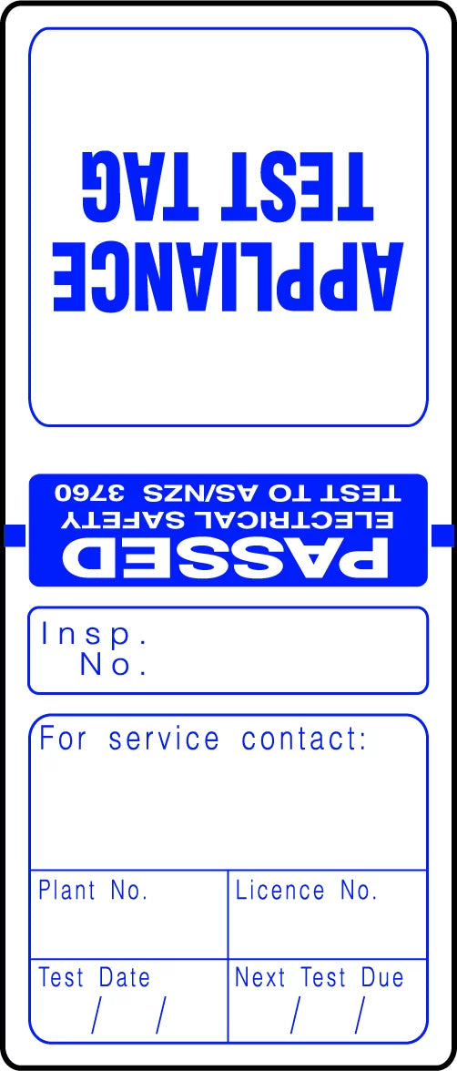 Blue Electrical Test Tags | Electrical Maintenance | Uniform Safety Signs