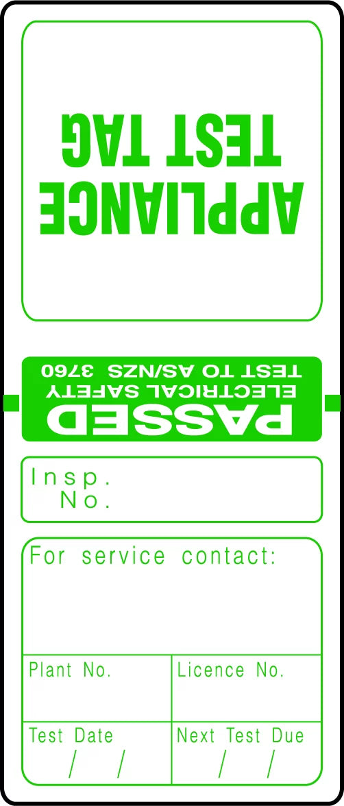 Green Electrical Test Tags | Site Maintenance | Uniform Safety Signs
