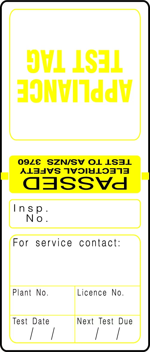 Yellow Electrical Test Tags | Electrical Maintenance | Uniform Safety Signs