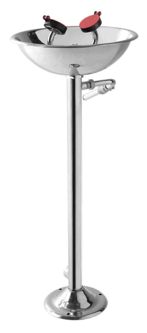 Stainless Steel Floor Mounted Eyewash | Chemical Plants | Uniform Safety Signs