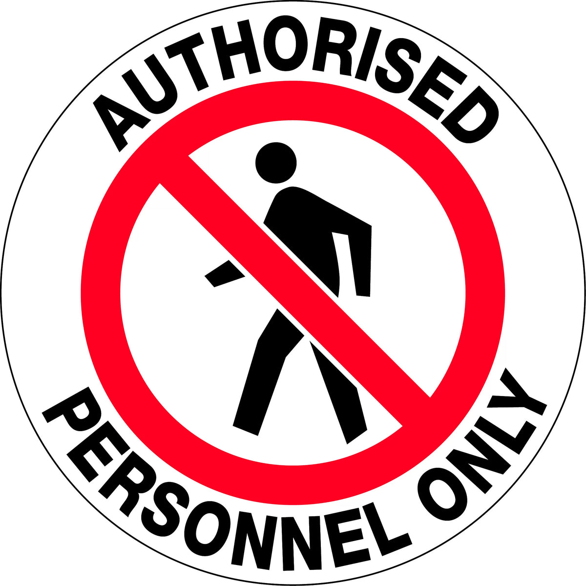 400mm Authorised Personnel Floor Graphic | Restricted Zones | Uniform Safety Signs