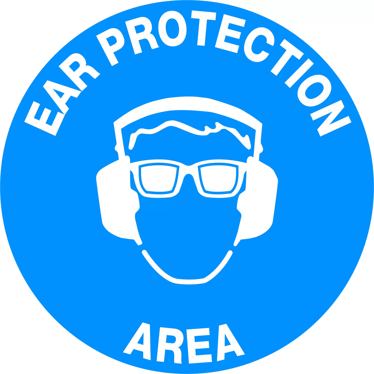 400mm Ear Protection Floor Graphic | Industrial Workshops | Uniform Safety Signs
