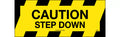 450x180mm Caution Step Down Floor Graphic | Warehouse | Uniform Safety Signs