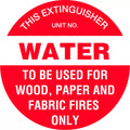 200mm Disc Water Fire Extinguisher Marker | Industrial Sites | Uniform Safety Signs