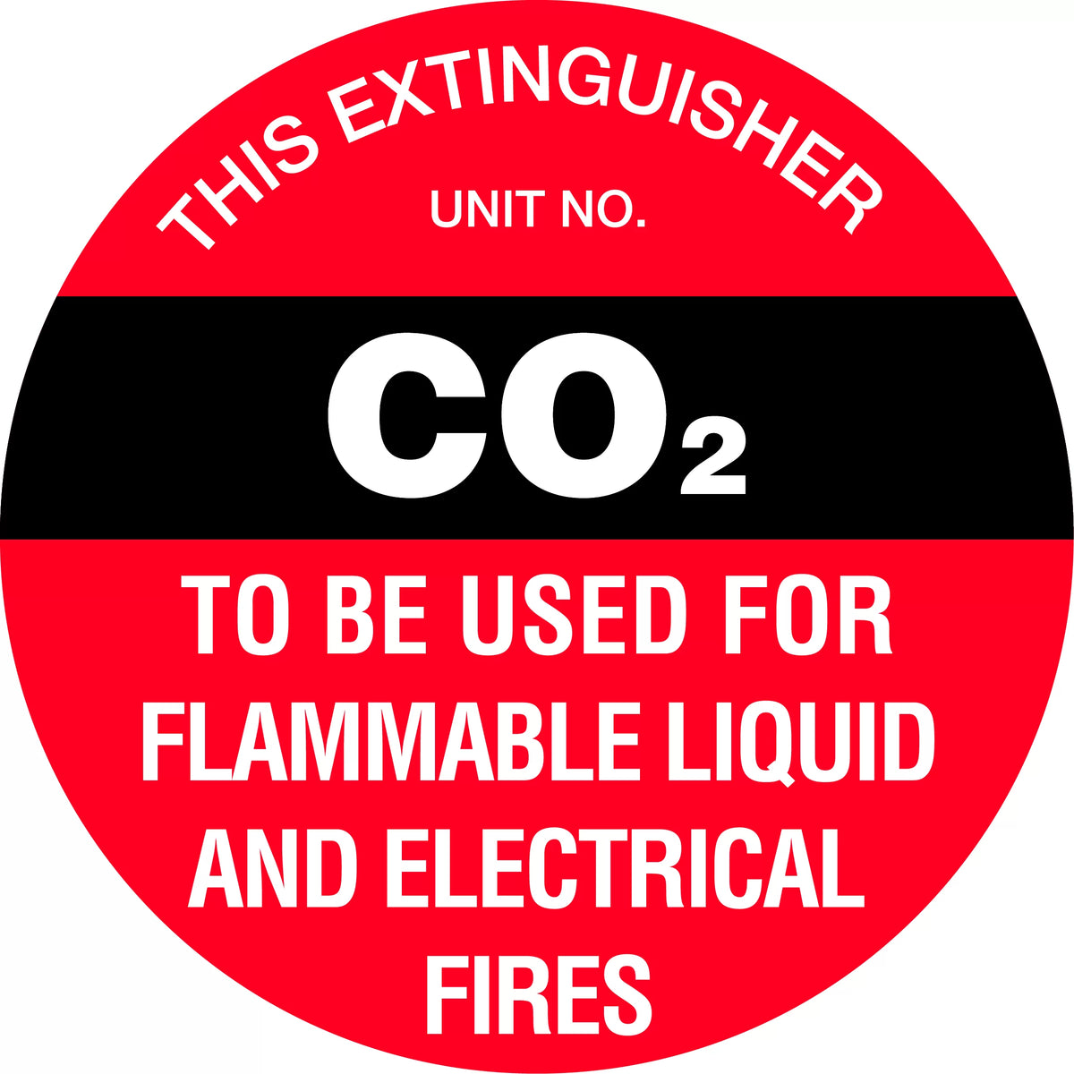 200mm Poly CO2 Extinguisher Marker | Industrial Sites | Uniform Safety Signs