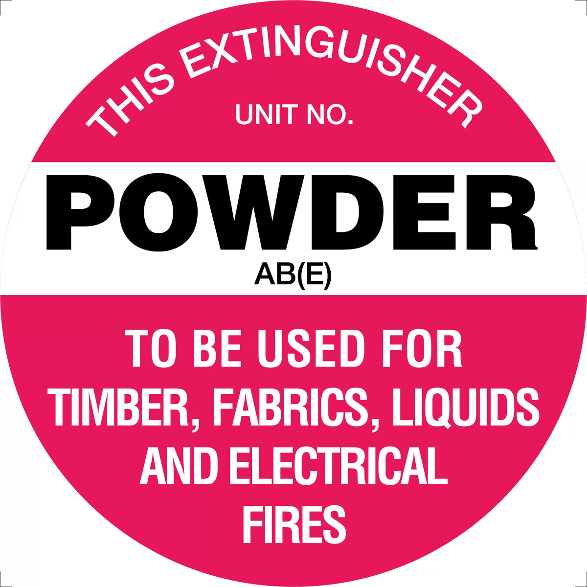Powder AB(E) Fire Extinguisher Marker | Industrial Sites | Uniform Safety Signs