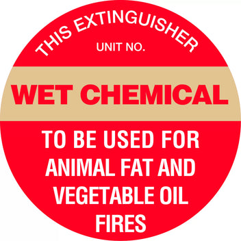 350mm Gold Wet Chemical Marker | Commercial Kitchens | Uniform Safety Signs