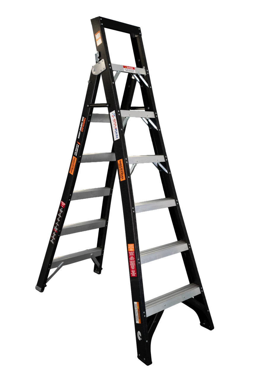 180kg 8 Step Fibreglass Dual Ladder | Industrial Sites | Staruiju, view 5