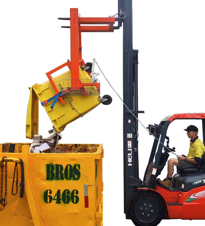 500KG WLL Tipping Bin Attachment | Industrial Materials | East West Engineering